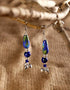 Drop Bead With Ghungroo Earrings (Blue)